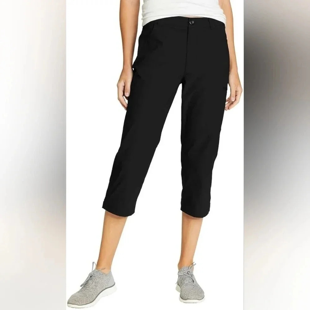 Eddie Bauer Tech Capri Pants Color Black Size 8